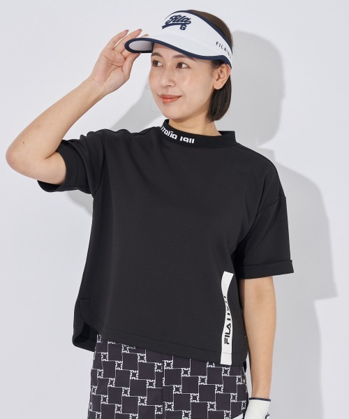 FILA GOLF(フィラゴルフ )の「半袖モックネックシャツ(オーバーサイズシルエット)(シャツ/ブラウス・レディース・ブラック/ホワイト・MEDIUM/LARGE/X-LARGE)」の12枚目の写真