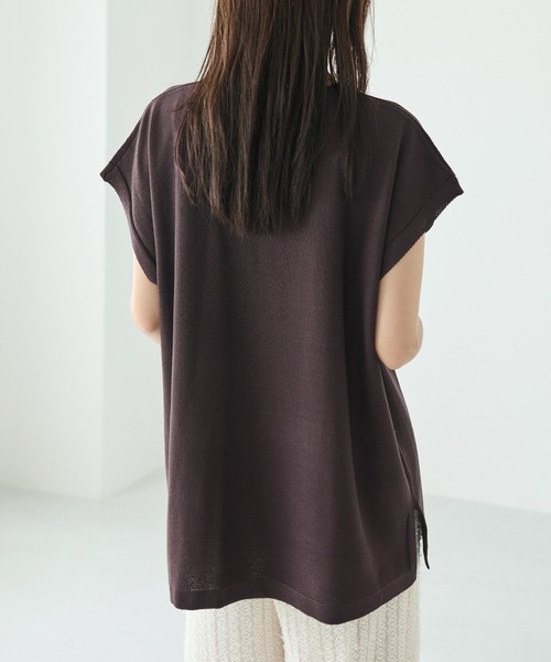 LAVEANGE（ラビアンジェ）の「【洗える】スキッパーポンチョプルオーバー（ニット/セーター・レディース・ブラウン/オフホワイト/ブラック・M/3L/4L）」の17枚目の写真