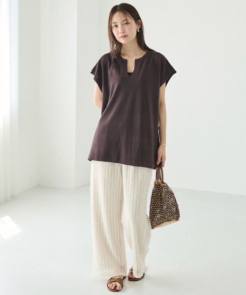 LAVEANGE（ラビアンジェ）の「【洗える】スキッパーポンチョプルオーバー（ニット/セーター・レディース・ブラウン/オフホワイト/ブラック・M/3L/4L）」の18枚目の写真