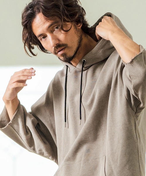 mpa3716- Aging Fabric 3-4 Sleeve Pullover パーカー