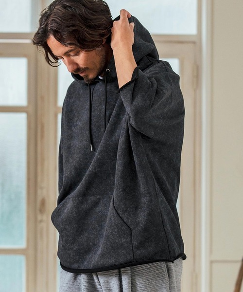 Magine(マージン)の「mpa3716- Aging Fabric 3-4 Sleeve Pullover パーカー(パーカー・メンズ・ネイビー/グリーン/カーキ/ブラック/サックスブルー・44/46/48)」の7枚目の写真