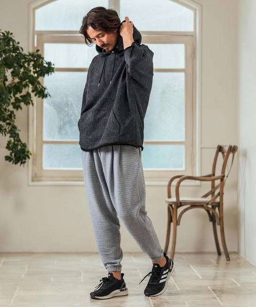 Magine(マージン)の「mpa3716- Aging Fabric 3-4 Sleeve Pullover パーカー(パーカー・メンズ・ネイビー/グリーン/カーキ/ブラック/サックスブルー・44/46/48)」の9枚目の写真