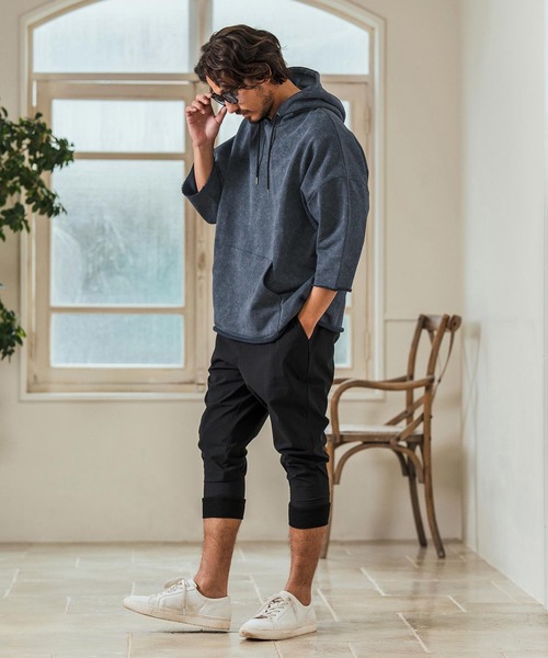 Magine(マージン)の「mpa3716- Aging Fabric 3-4 Sleeve Pullover パーカー(パーカー・メンズ・ネイビー/グリーン/カーキ/ブラック/サックスブルー・44/46/48)」の13枚目の写真