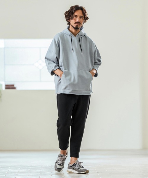 Magine(マージン)の「mpa3716- Aging Fabric 3-4 Sleeve Pullover パーカー(パーカー・メンズ・ネイビー/グリーン/カーキ/ブラック/サックスブルー・44/46/48)」の18枚目の写真