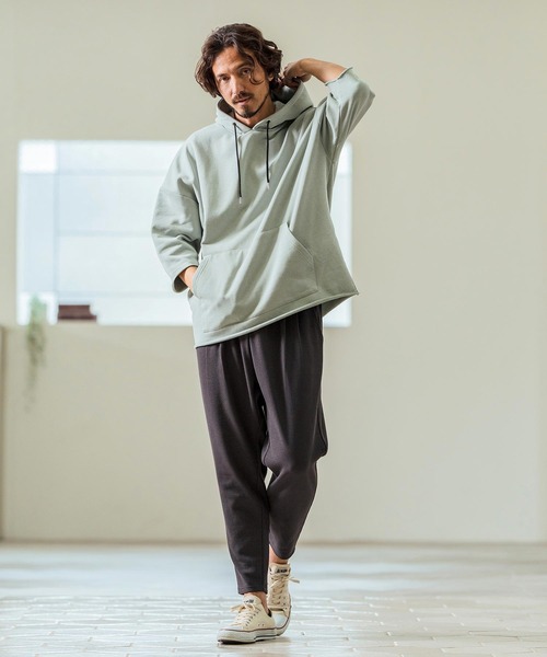 Magine(マージン)の「mpa3716- Aging Fabric 3-4 Sleeve Pullover パーカー(パーカー・メンズ・ネイビー/グリーン/カーキ/ブラック/サックスブルー・44/46/48)」の22枚目の写真