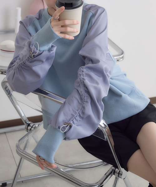RU.TI.LE(ルチル)の「【RU.TI.LE】ラグランドロストプルオーバー(Tシャツ/カットソー・レディース・アイボリー/グレー/ブルー・MEDIUM)」の3枚目の写真