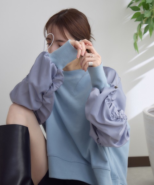 RU.TI.LE(ルチル)の「【RU.TI.LE】ラグランドロストプルオーバー(Tシャツ/カットソー・レディース・アイボリー/グレー/ブルー・MEDIUM)」の10枚目の写真