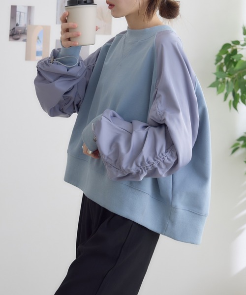 RU.TI.LE(ルチル)の「【RU.TI.LE】ラグランドロストプルオーバー(Tシャツ/カットソー・レディース・アイボリー/グレー/ブルー・MEDIUM)」の8枚目の写真