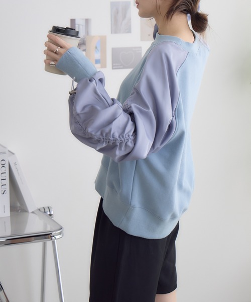 RU.TI.LE(ルチル)の「【RU.TI.LE】ラグランドロストプルオーバー(Tシャツ/カットソー・レディース・アイボリー/グレー/ブルー・MEDIUM)」の7枚目の写真