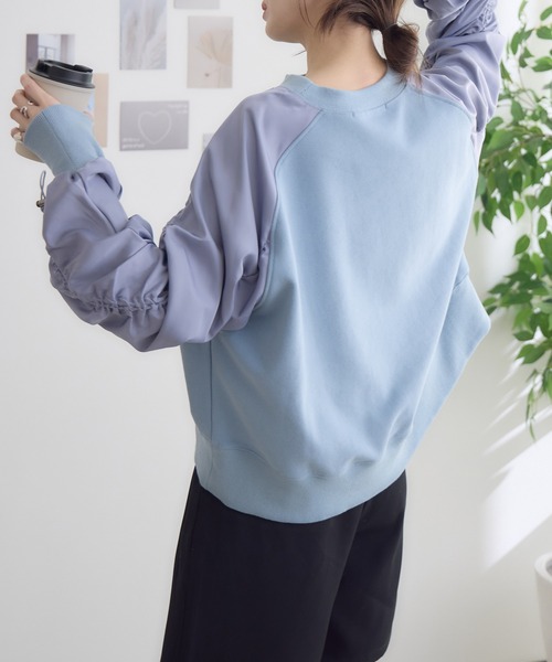 RU.TI.LE(ルチル)の「【RU.TI.LE】ラグランドロストプルオーバー(Tシャツ/カットソー・レディース・アイボリー/グレー/ブルー・MEDIUM)」の6枚目の写真
