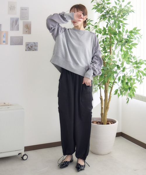 RU.TI.LE(ルチル)の「【RU.TI.LE】ラグランドロストプルオーバー(Tシャツ/カットソー・レディース・アイボリー/グレー/ブルー・MEDIUM)」の18枚目の写真