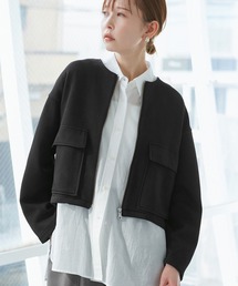 ROPE' PICNIC | 幾何柄ジャガードショート丈ブルゾン(ブルゾン)