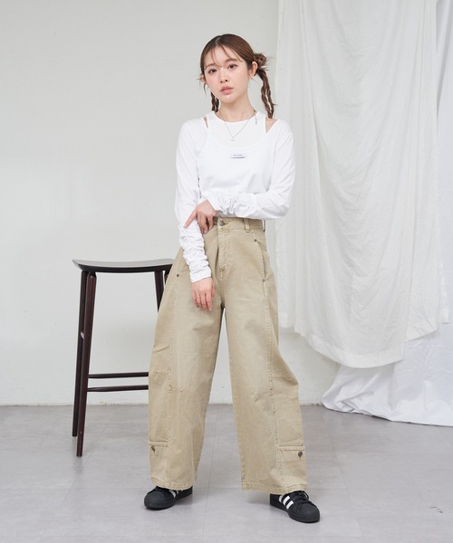 RAY CASSIN（レイカズン）の「バルーンルーズデニム（デニムパンツ・レディース・ブルー/スカイブルー/ベージュ・S/M）」の5枚目の写真