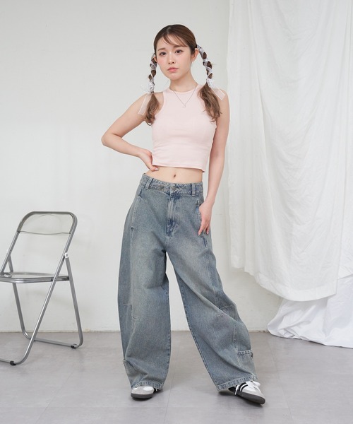 RAY CASSIN（レイカズン）の「バルーンルーズデニム（デニムパンツ・レディース・ブルー/スカイブルー/ベージュ・S/M）」の12枚目の写真