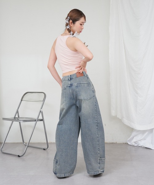 RAY CASSIN（レイカズン）の「バルーンルーズデニム（デニムパンツ・レディース・ブルー/スカイブルー/ベージュ・S/M）」の13枚目の写真