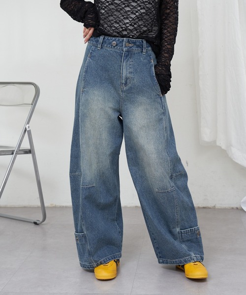 RAY CASSIN（レイカズン）の「バルーンルーズデニム（デニムパンツ・レディース・ブルー/スカイブルー/ベージュ・S/M）」の22枚目の写真