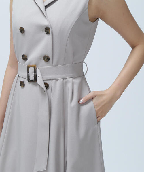 NATURAL BEAUTY BASIC(ナチュラルビューティーベーシック)の「◇ベルテッドトレンチジャンスカ(ジャンパースカート・レディース・ネイビー/ベージュ・MEDIUM/SMALL/P/S)」の13枚目の写真