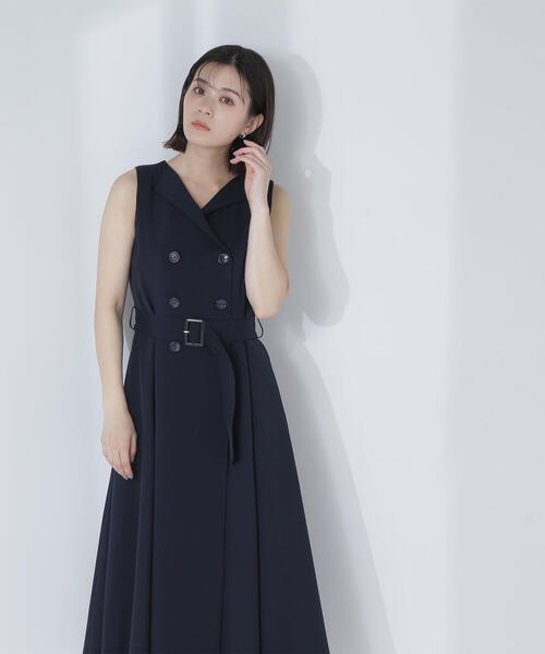 NATURAL BEAUTY BASIC(ナチュラルビューティーベーシック)の「◇ベルテッドトレンチジャンスカ(ジャンパースカート・レディース・ネイビー/ベージュ・MEDIUM/SMALL/P/S)」の16枚目の写真