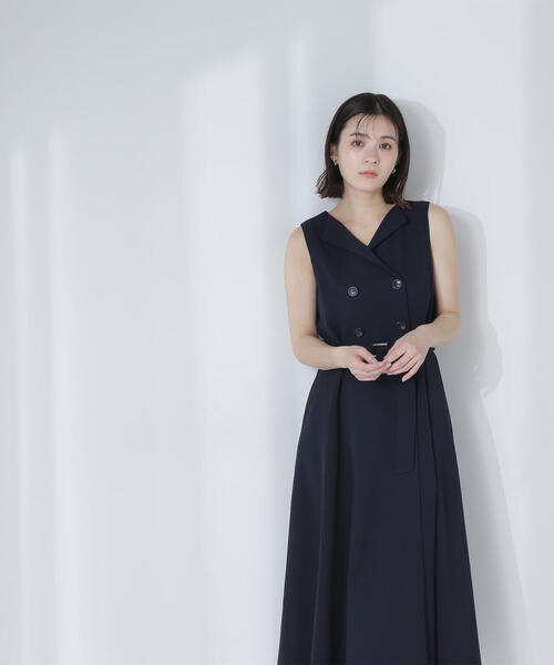 NATURAL BEAUTY BASIC(ナチュラルビューティーベーシック)の「◇ベルテッドトレンチジャンスカ(ジャンパースカート・レディース・ネイビー/ベージュ・MEDIUM/SMALL/P/S)」の18枚目の写真