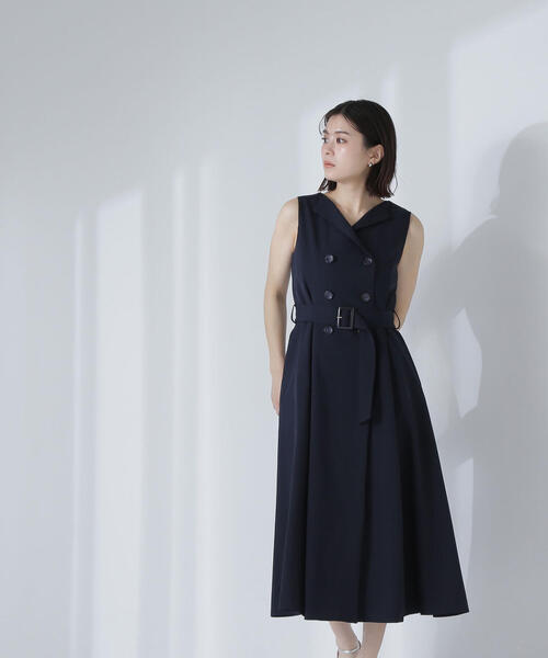 NATURAL BEAUTY BASIC(ナチュラルビューティーベーシック)の「◇ベルテッドトレンチジャンスカ(ジャンパースカート・レディース・ネイビー/ベージュ・MEDIUM/SMALL/P/S)」の20枚目の写真