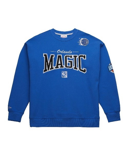 Mitchell&Ness(ミッチェル&ネス)の「Mitchell & Ness NBA THERE AND BACK 2.0 CREW FLEECE VINTAGE LOGO(ミッチェル&ネス NBA THERE AND BACK 2.0 クルー フリース ヴィンテージロゴ)(スウェット・メンズ・ブラック系/ブルー系1/ブルー系2/パープル系/レッド系・LARGE/MEDIUM/X-LARGE)」の4枚目の写真