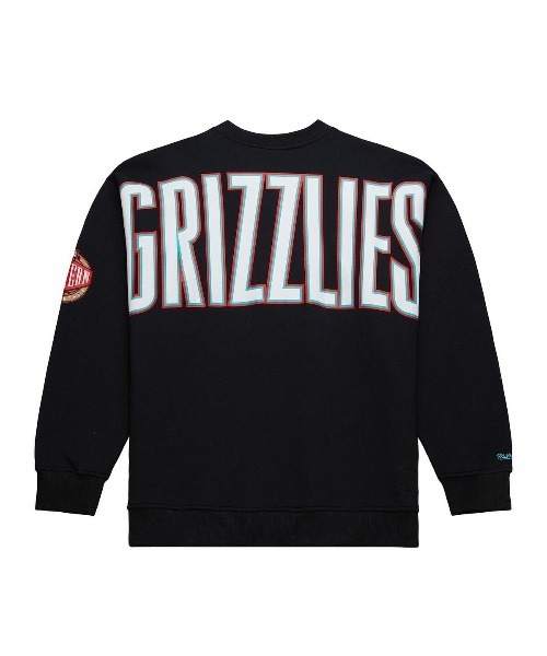 Mitchell&Ness(ミッチェル&ネス)の「Mitchell & Ness NBA THERE AND BACK 2.0 CREW FLEECE VINTAGE LOGO(ミッチェル&ネス NBA THERE AND BACK 2.0 クルー フリース ヴィンテージロゴ)(スウェット・メンズ・ブラック系/ブルー系1/ブルー系2/パープル系/レッド系・LARGE/MEDIUM/X-LARGE)」の6枚目の写真