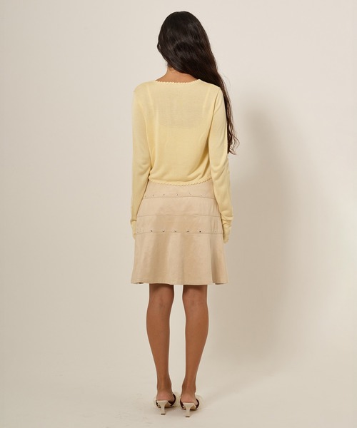 TINA：JOJUN（ティーナジョジュン）の「フェイクスエード ミディ丈スカート TINA：JOJUN（スカート・レディース・ベージュ/ライトグレー・M/S）」の8枚目の写真