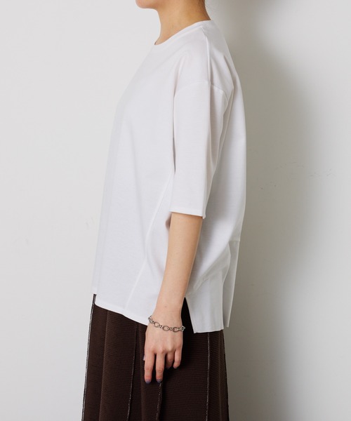 COLLAGE GALLARDAGALANTE（コラージュガリャルダガランテ）の「ポンチ切替半袖Tシャツ/WEB限定カラー展開（Tシャツ/カットソー・レディース・ホワイト/ネイビー/ピンク/ブラック/ブルー・FREE）」の18枚目の写真