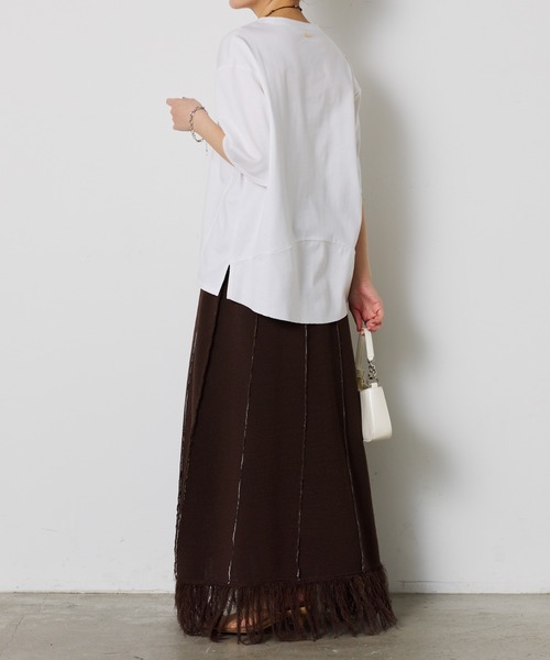 COLLAGE GALLARDAGALANTE（コラージュガリャルダガランテ）の「ポンチ切替半袖Tシャツ/WEB限定カラー展開（Tシャツ/カットソー・レディース・ホワイト/ネイビー/ピンク/ブラック/ブルー・FREE）」の13枚目の写真