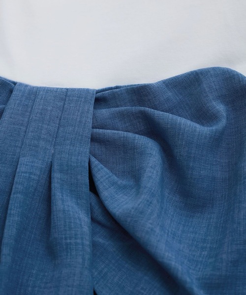 VIS（ビス）の「【新色追加】【美easy】ねじりリボンTシャツドッキングプルオーバー【接触冷感/洗える】（Tシャツ/カットソー・レディース・キナリ/グリーン系その他2/ブラック/ブルー/ネイビー/オレンジ系その他4/チャコールグレー・FREE）」の12枚目の写真