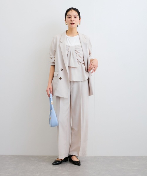 VIS（ビス）の「【新色追加】【美easy】ねじりリボンTシャツドッキングプルオーバー【接触冷感/洗える】（Tシャツ/カットソー・レディース・キナリ/グリーン系その他2/ブラック/ブルー/ネイビー/オレンジ系その他4/チャコールグレー・FREE）」の18枚目の写真