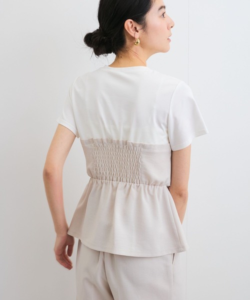 VIS（ビス）の「【新色追加】【美easy】ねじりリボンTシャツドッキングプルオーバー【接触冷感/洗える】（Tシャツ/カットソー・レディース・キナリ/グリーン系その他2/ブラック/ブルー/ネイビー/オレンジ系その他4/チャコールグレー・FREE）」の20枚目の写真