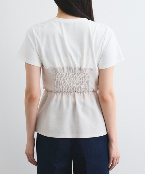 【新色追加】【美easy】ねじりリボンTシャツドッキングプルオーバー【接触冷感/洗える】 VIS｜【新色追加】【美easy】ねじりリボンTシャツドッキングプル