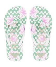 RG PEBBLES VII /ロキシーキッズ総柄ビーチサンダル