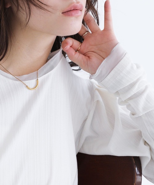 somari imagination(ソマリ イマジネーション)の「パフスリーブリブカットソー(Tシャツ/カットソー・レディース・オフホワイト/ラベンダー/ブラック・1/2)」の20枚目の写真
