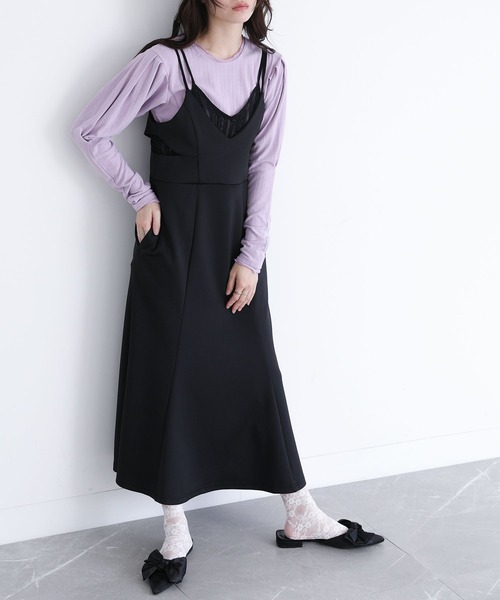 somari imagination(ソマリ イマジネーション)の「パフスリーブリブカットソー(Tシャツ/カットソー・レディース・オフホワイト/ラベンダー/ブラック・1/2)」の22枚目の写真