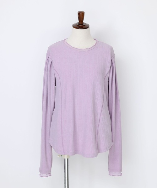 somari imagination(ソマリ イマジネーション)の「パフスリーブリブカットソー(Tシャツ/カットソー・レディース・オフホワイト/ラベンダー/ブラック・1/2)」の7枚目の写真