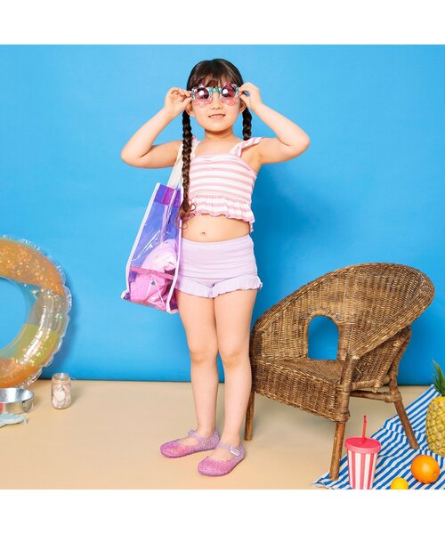 BREEZE(ブリーズ)の「【UVカット/ジュニア対応】肩フリルセパレート水着(水着・キッズ・パープル/イエロー・80/90/100/110/120/130/140)」の6枚目の写真