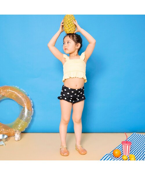 BREEZE(ブリーズ)の「【UVカット/ジュニア対応】肩フリルセパレート水着(水着・キッズ・パープル/イエロー・80/90/100/110/120/130/140)」の8枚目の写真