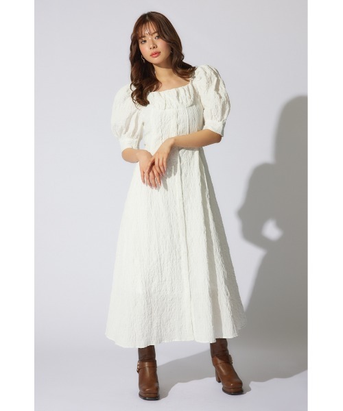 rienda ワンピース オフショルダーカットフレアワンピース 夏服
