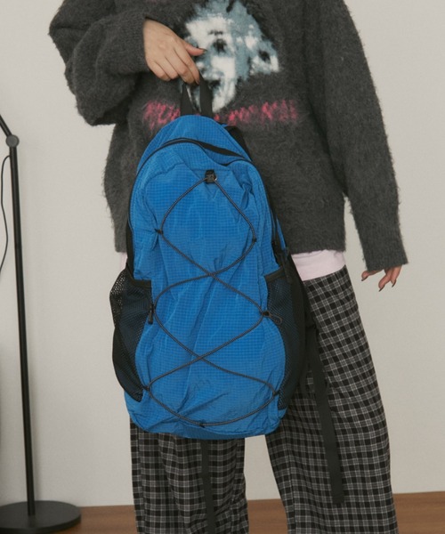 MERLOT（メルロー）の「【A4サイズ収納可能】ドローストリングナイロンバックパック（バックパック/リュック・レディース・ブルー/グレー/ブラック・FREE）」の11枚目の写真