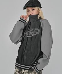 WEGO/ラグラングラフィックニットブルゾン