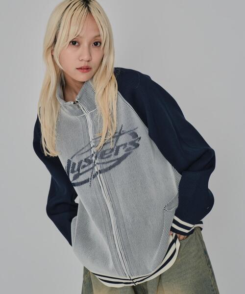 WEGO(ウィゴー)の「WEGO/ラグラングラフィックニットブルゾン(カーディガン/ボレロ・メンズ・オフホワイト/ブラック・MEDIUM/LARGE)」の15枚目の写真