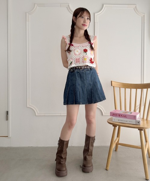 セール】フラワークロシェフリルベスト（ベスト）｜Loueme（ルエム）の