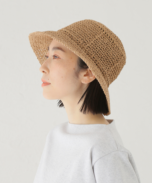B.C STOCK（ベーセーストック）の「切り替えバケットハット（ハット・レディース・ベージュ/ブラウン・FREE）」の3枚目の写真