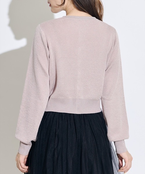 SWINGLE（スウィングル）の「パールボタンコンパクトラメニットカーディガン（カーディガン/ボレロ・レディース・ピンク/ライトベージュ/ミント/ネイビー・FREE）」の12枚目の写真