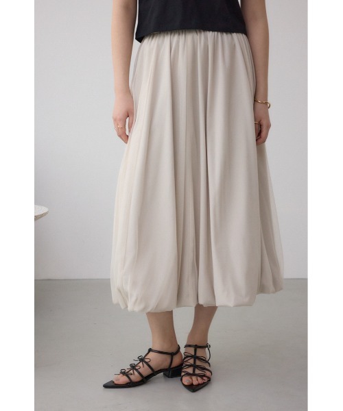 AZUL by moussy(アズールバイマウジー)の「チュールレイヤードバルーンスカート(スカート・レディース・アイボリー/ブラック/ブラック系その他・FREE)」の2枚目の写真