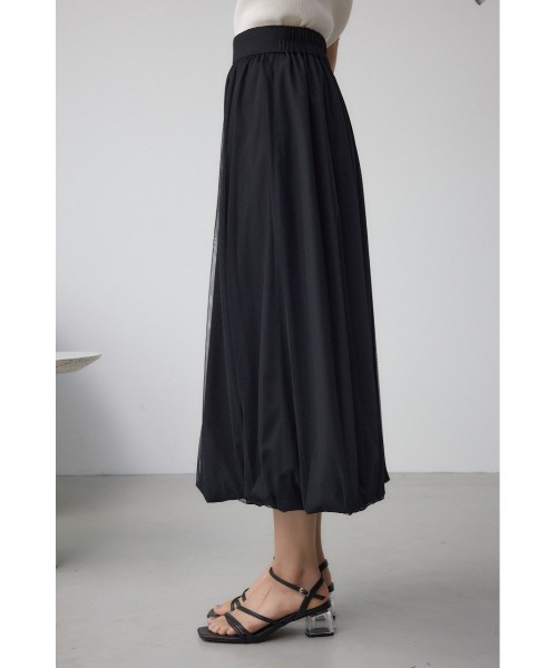 AZUL by moussy(アズールバイマウジー)の「チュールレイヤードバルーンスカート(スカート・レディース・アイボリー/ブラック/ブラック系その他・FREE)」の5枚目の写真