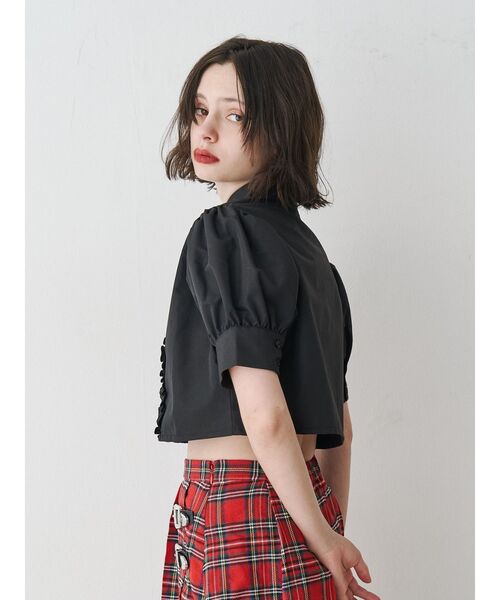 jouetie(ジュエティ)の「クロップドフリルブラウス(シャツ/ブラウス・レディース・ブラック/ブルー/オフホワイト・MEDIUM)」の10枚目の写真