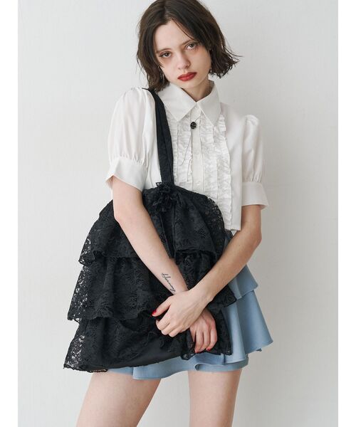 jouetie(ジュエティ)の「クロップドフリルブラウス(シャツ/ブラウス・レディース・ブラック/ブルー/オフホワイト・MEDIUM)」の20枚目の写真